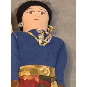 VTG 10" Handmade Navajo Doll, Isabelle Jim Artist #113124 Fred Harvey W/COA